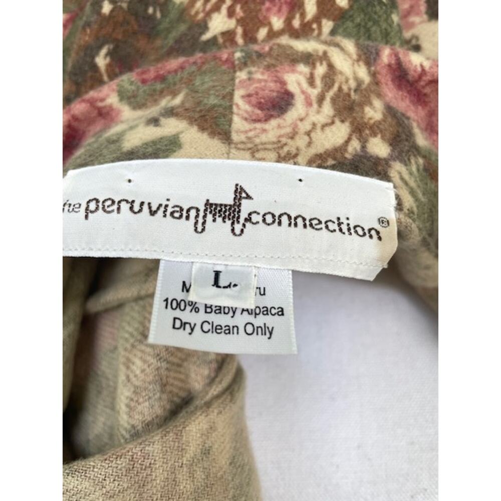 VTG Peruvian Connection English Rose Dressing Gown Robe L 100% Baby Alpaca - Picture 2 of 10